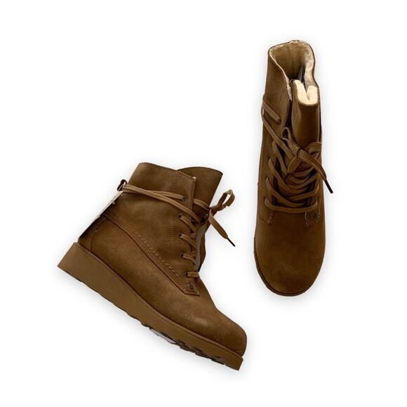 Bearpaw Women’s Krista Hickory Suede Lace Up Boots Size 10 - Picture 1 of 10